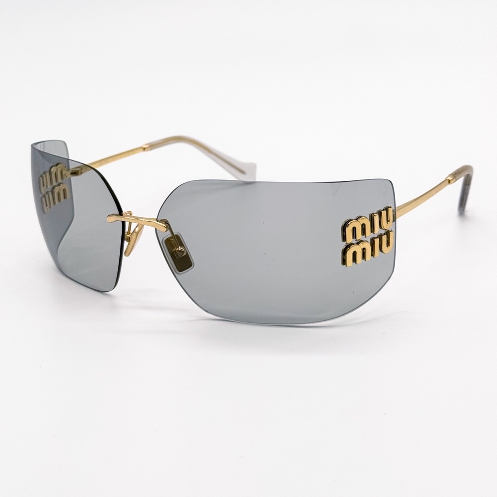 NEW MIU MIU SMU54Y 5AK30B MIU MIU GOLD LIGHT GREY WOMEN SUNGLASSES MU54YS 1AK30B